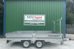 Nugent 12' x 6'7" Twin Axle Flatbed c/w Drop Sides and Ladder Rack